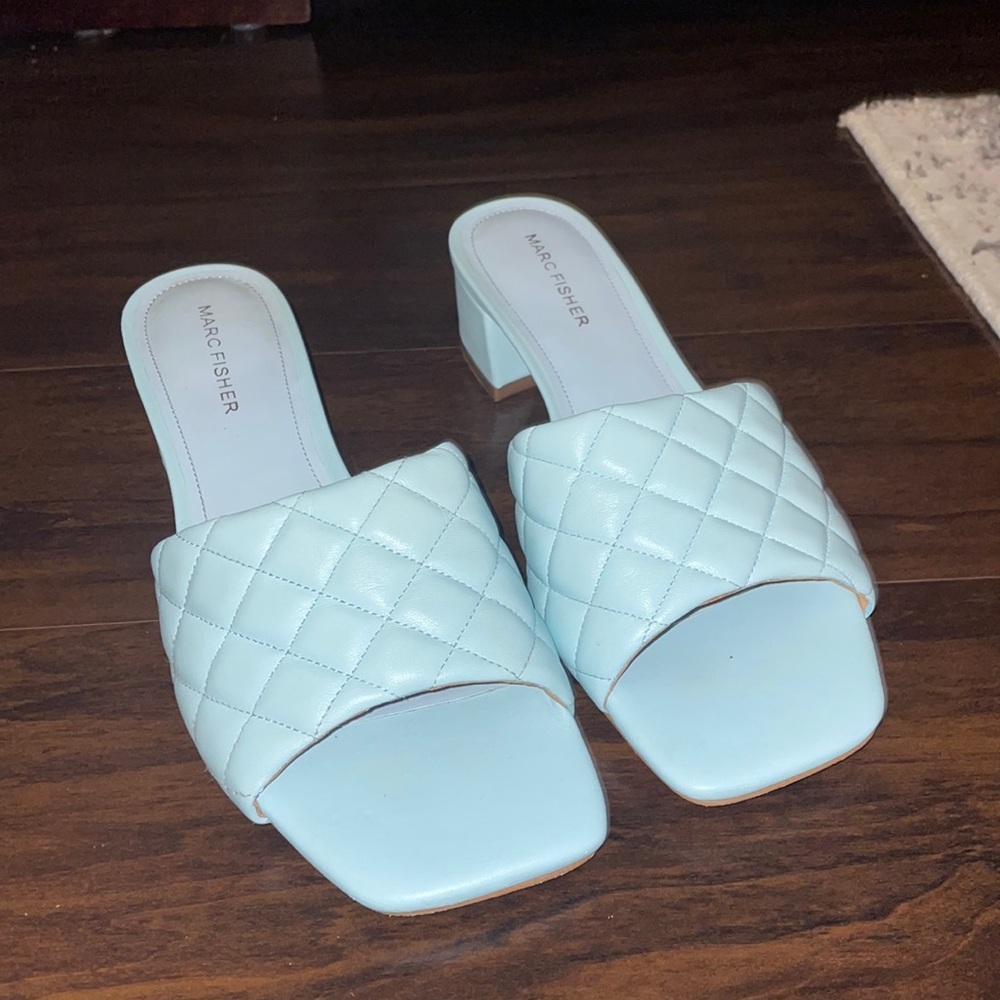 Pastel blue heel sandals